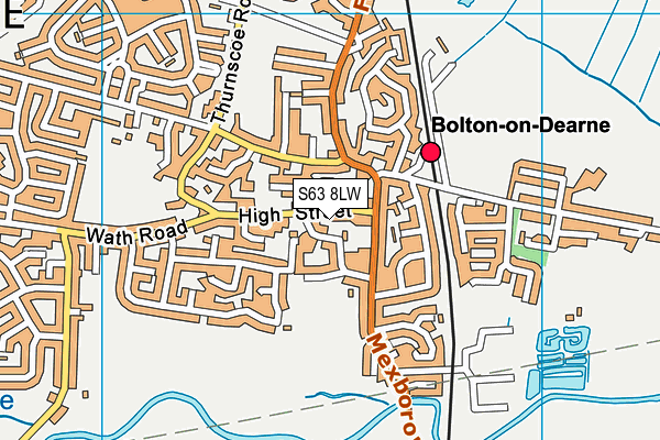 S63 8LW map - OS VectorMap District (Ordnance Survey)