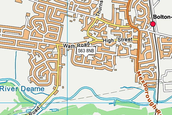 S63 8NB map - OS VectorMap District (Ordnance Survey)