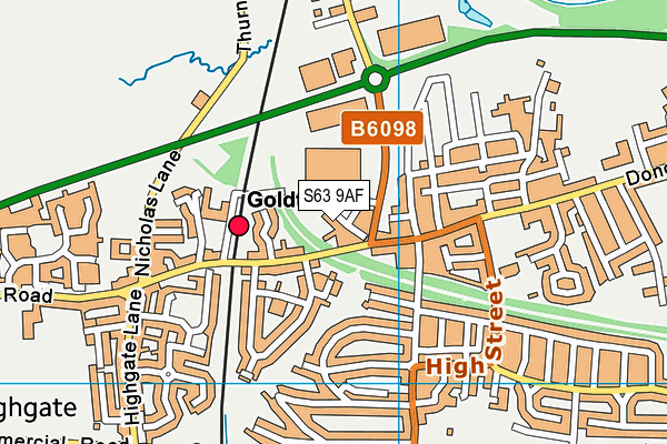 S63 9AF map - OS VectorMap District (Ordnance Survey)