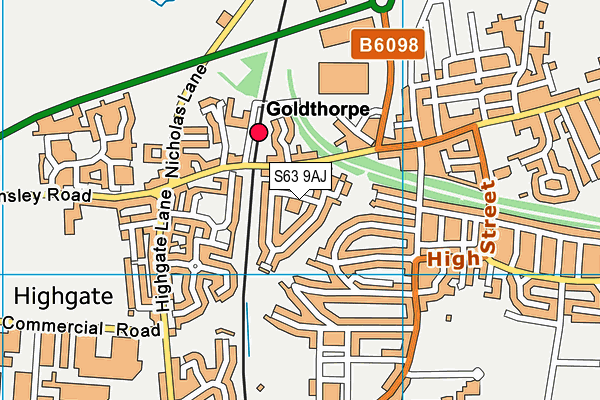 S63 9AJ map - OS VectorMap District (Ordnance Survey)