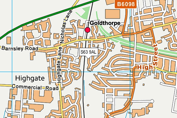 S63 9AL map - OS VectorMap District (Ordnance Survey)
