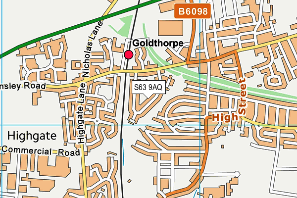 S63 9AQ map - OS VectorMap District (Ordnance Survey)