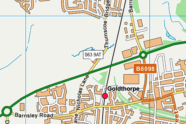 S63 9AT map - OS VectorMap District (Ordnance Survey)