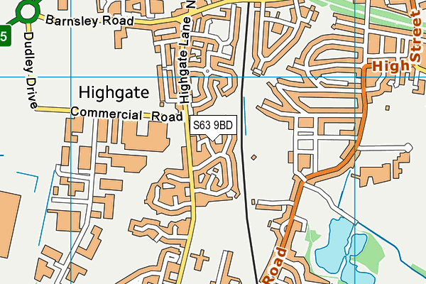 S63 9BD map - OS VectorMap District (Ordnance Survey)