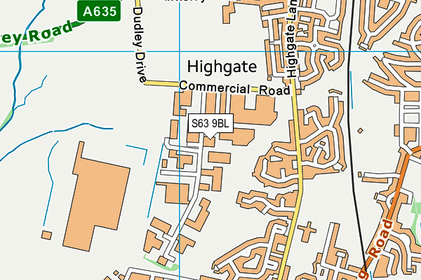 S63 9BL map - OS VectorMap District (Ordnance Survey)