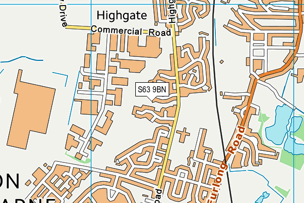 S63 9BN map - OS VectorMap District (Ordnance Survey)