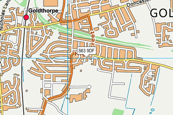 S63 9DF map - OS VectorMap District (Ordnance Survey)