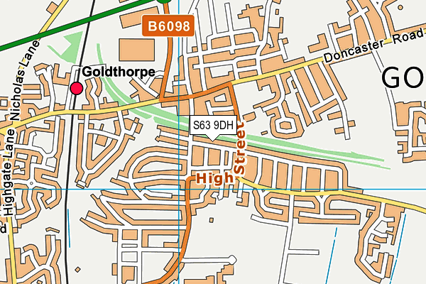 S63 9DH map - OS VectorMap District (Ordnance Survey)