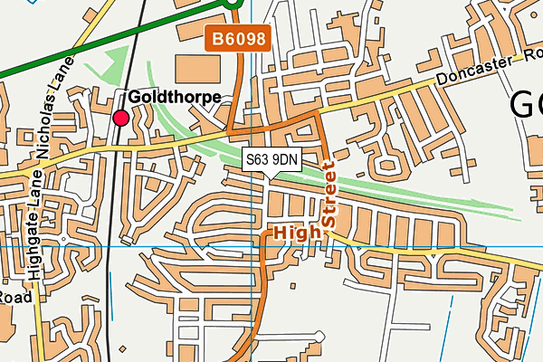 S63 9DN map - OS VectorMap District (Ordnance Survey)