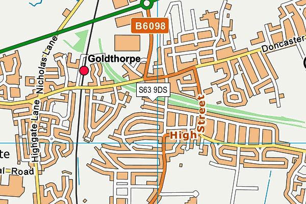 S63 9DS map - OS VectorMap District (Ordnance Survey)