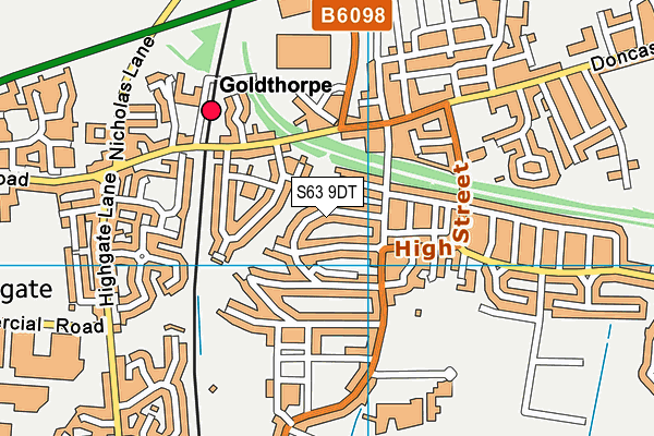 S63 9DT map - OS VectorMap District (Ordnance Survey)