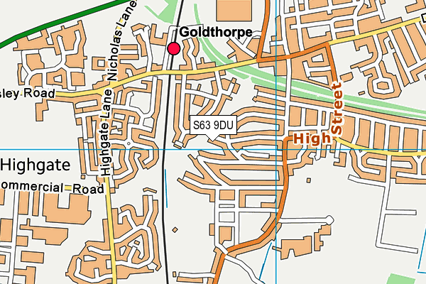 S63 9DU map - OS VectorMap District (Ordnance Survey)