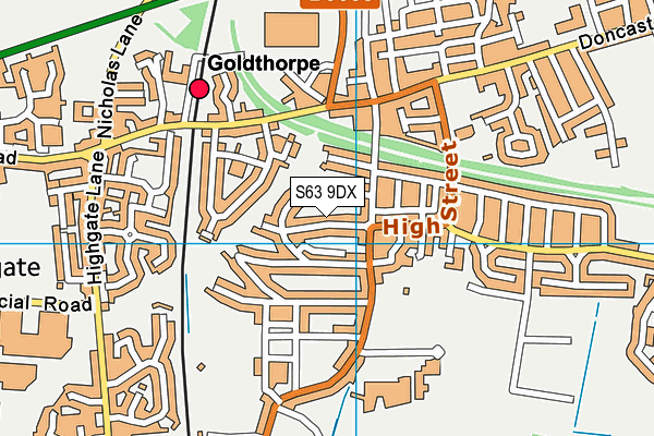 S63 9DX map - OS VectorMap District (Ordnance Survey)