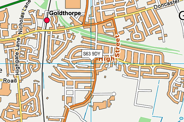 S63 9DY map - OS VectorMap District (Ordnance Survey)