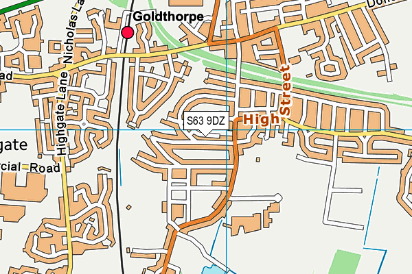 S63 9DZ map - OS VectorMap District (Ordnance Survey)