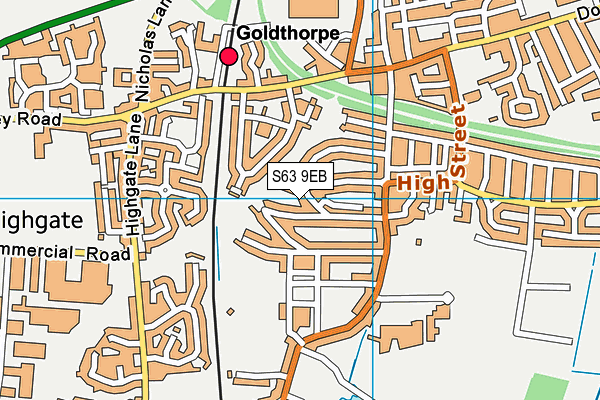 S63 9EB map - OS VectorMap District (Ordnance Survey)