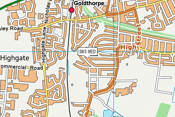 S63 9ED map - OS VectorMap District (Ordnance Survey)