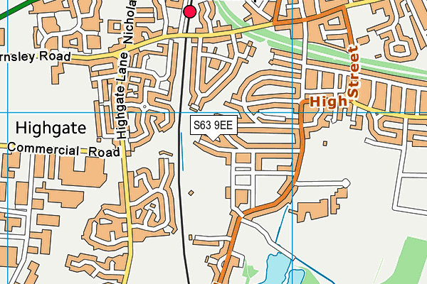 S63 9EE map - OS VectorMap District (Ordnance Survey)