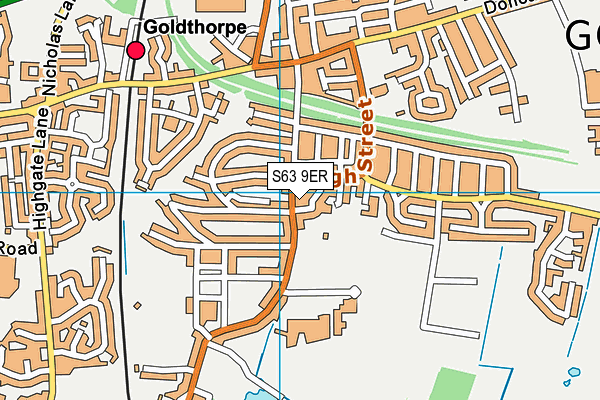 S63 9ER map - OS VectorMap District (Ordnance Survey)