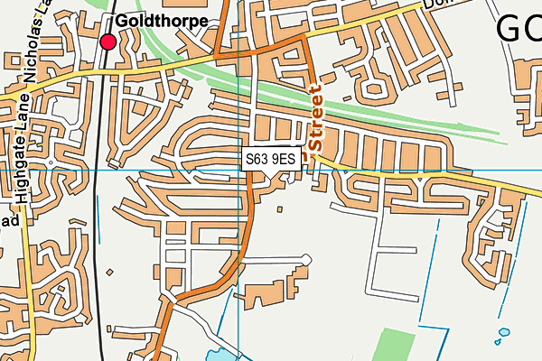 S63 9ES map - OS VectorMap District (Ordnance Survey)