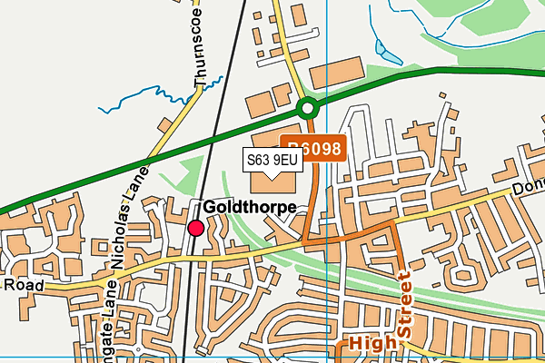 S63 9EU map - OS VectorMap District (Ordnance Survey)