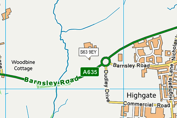 S63 9EY map - OS VectorMap District (Ordnance Survey)