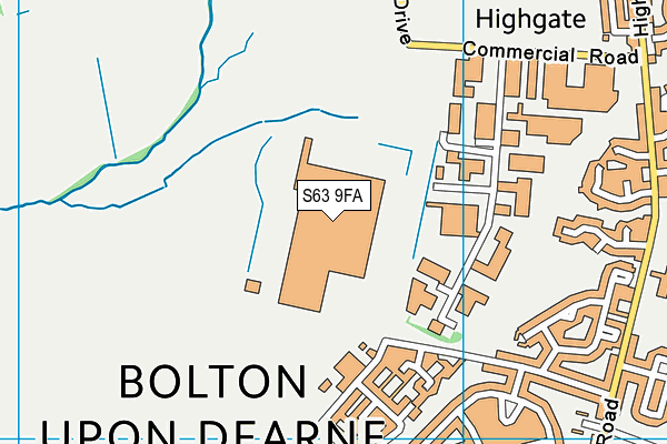 S63 9FA map - OS VectorMap District (Ordnance Survey)