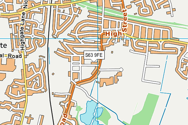 S63 9FE map - OS VectorMap District (Ordnance Survey)