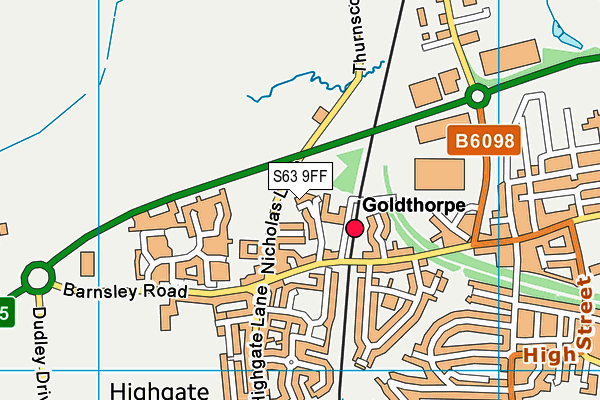 S63 9FF map - OS VectorMap District (Ordnance Survey)