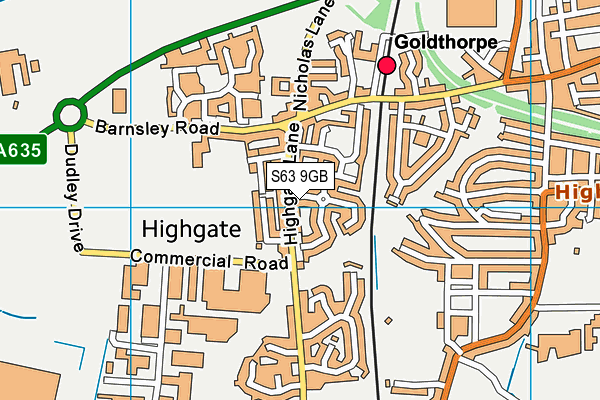 S63 9GB map - OS VectorMap District (Ordnance Survey)