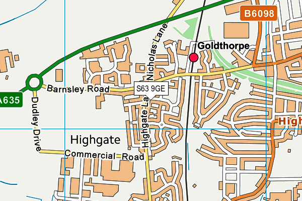 S63 9GE map - OS VectorMap District (Ordnance Survey)