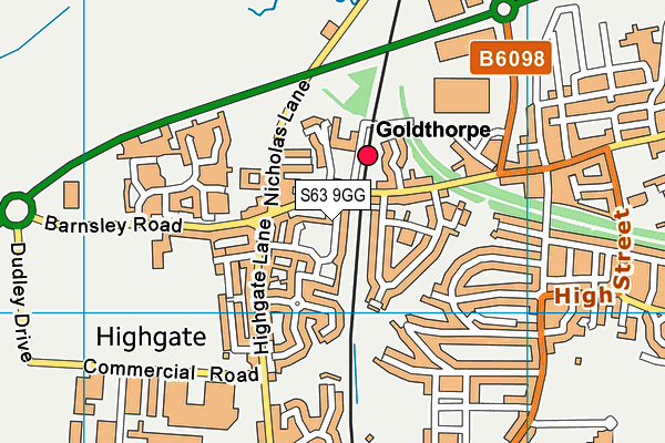 S63 9GG map - OS VectorMap District (Ordnance Survey)