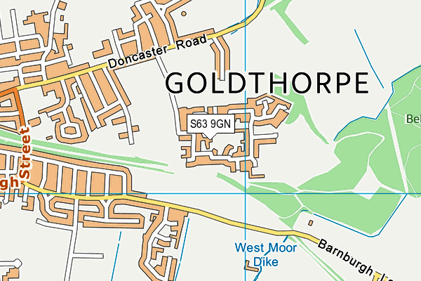 S63 9GN map - OS VectorMap District (Ordnance Survey)