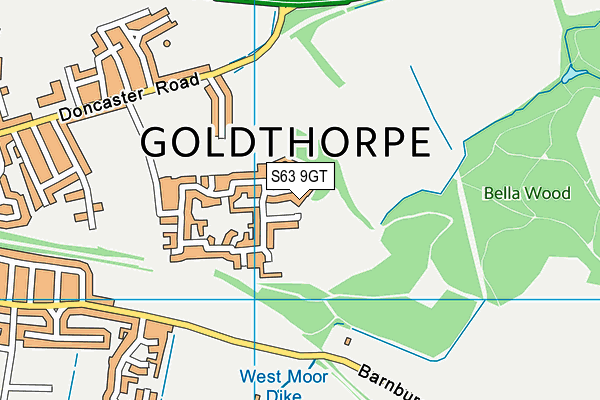 S63 9GT map - OS VectorMap District (Ordnance Survey)