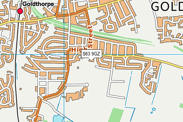 S63 9GZ map - OS VectorMap District (Ordnance Survey)