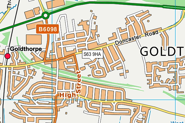 S63 9HA map - OS VectorMap District (Ordnance Survey)