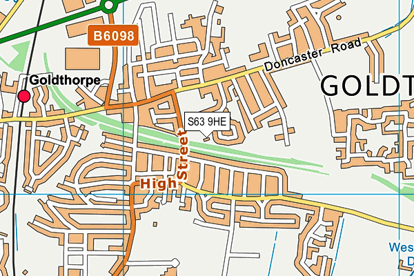 S63 9HE map - OS VectorMap District (Ordnance Survey)