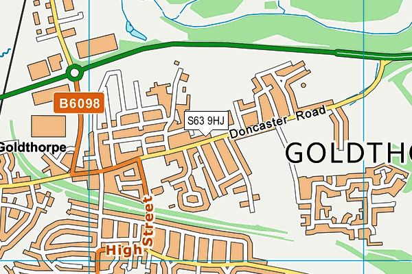 S63 9HJ map - OS VectorMap District (Ordnance Survey)