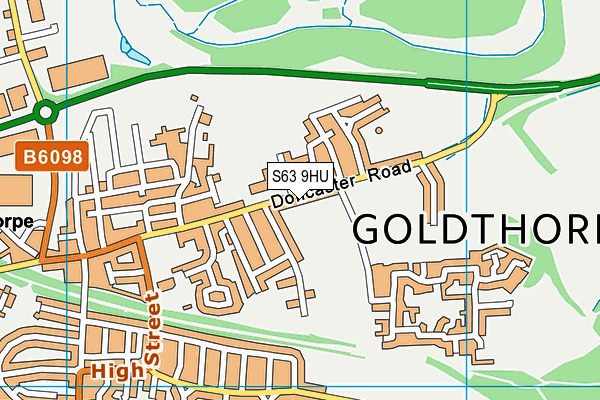 S63 9HU map - OS VectorMap District (Ordnance Survey)