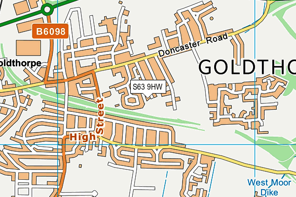 S63 9HW map - OS VectorMap District (Ordnance Survey)