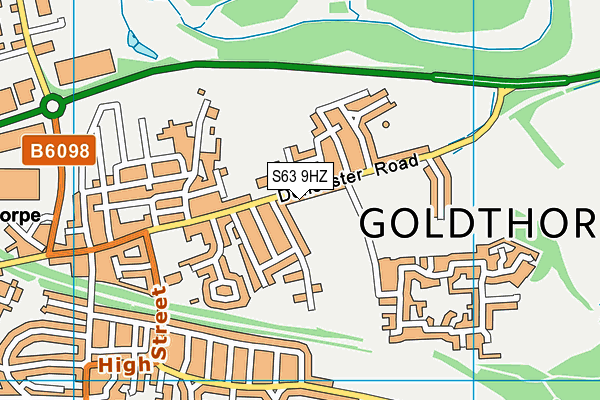 S63 9HZ map - OS VectorMap District (Ordnance Survey)