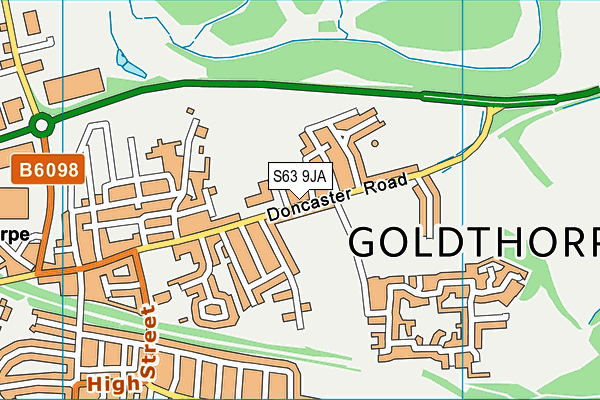 S63 9JA map - OS VectorMap District (Ordnance Survey)