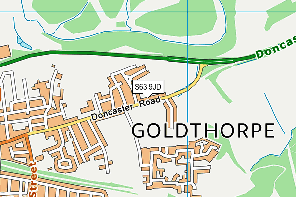 Goldthorpe Recreation Ground map (S63 9JD) - OS VectorMap District (Ordnance Survey)