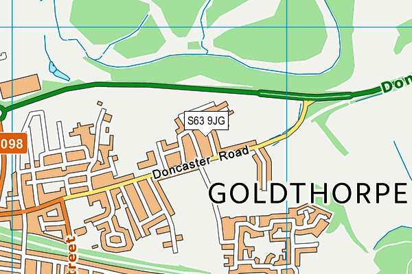 S63 9JG map - OS VectorMap District (Ordnance Survey)