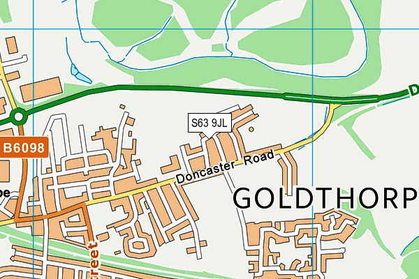 S63 9JL map - OS VectorMap District (Ordnance Survey)