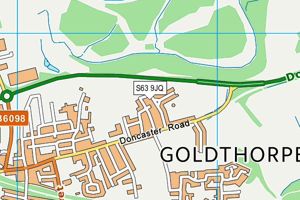 S63 9JQ map - OS VectorMap District (Ordnance Survey)