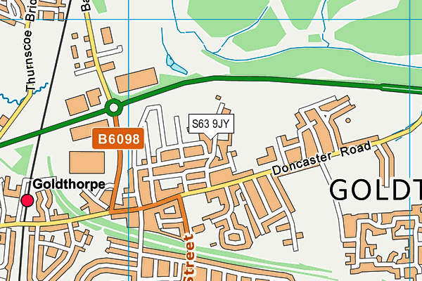 S63 9JY map - OS VectorMap District (Ordnance Survey)