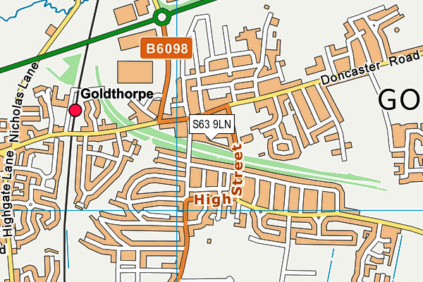 S63 9LN map - OS VectorMap District (Ordnance Survey)