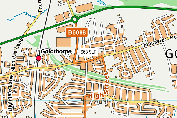 S63 9LT map - OS VectorMap District (Ordnance Survey)