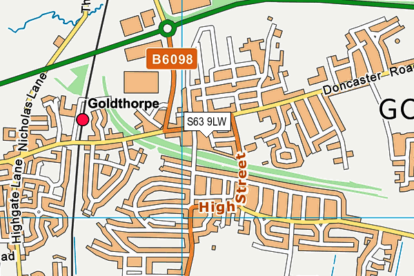 S63 9LW map - OS VectorMap District (Ordnance Survey)